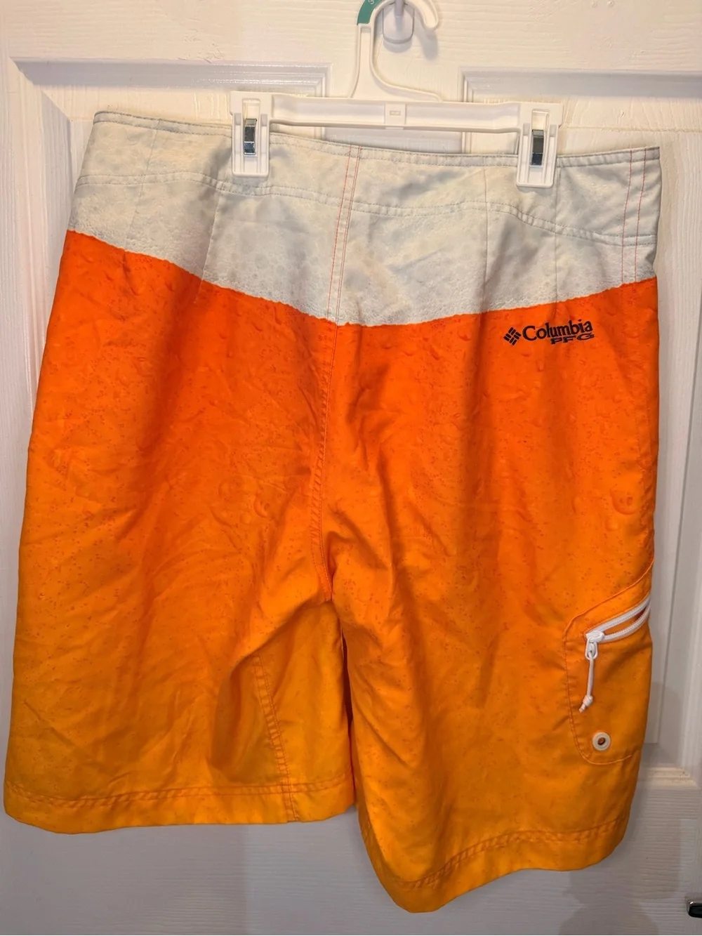 Columbia PFG Men's Orange Swim fishing Trunks with White Waistband